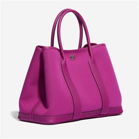 pink garden tote hermes|Hermes garden party 30 canvas.